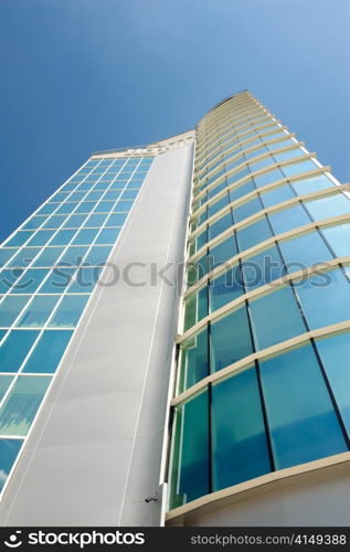 real estate object, tall office building made with glass and metal. real estate object