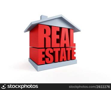 real estate symbol, isolated 3d rendering