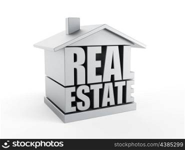 real estate symbol, isolated 3d rendering