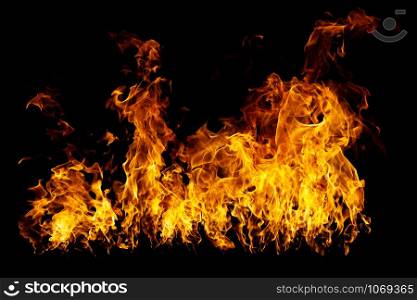 real firewalls and hot flames are burning on a black background.