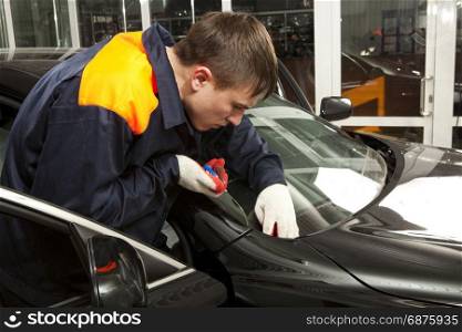 Real Mechanic Working in Auto Repair Shop
