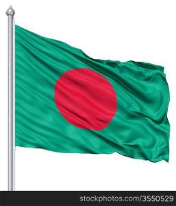 Realistic 3d flag of Bangladesh fluttering in the wind.