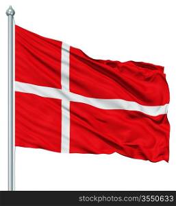 Realistic 3d flag of Denmark fluttering in the wind.
