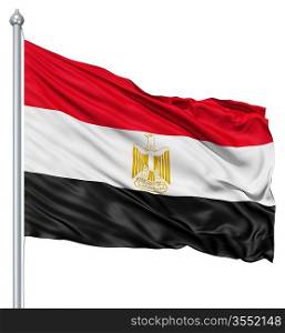 Realistic 3d flag of Egypt fluttering in the wind.