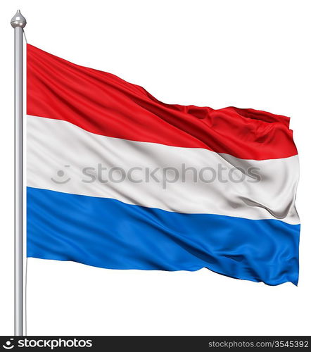 Realistic 3d flag of Netherlands fluttering in the wind.