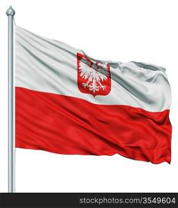 Realistic 3d flag of Poland fluttering in the wind.
