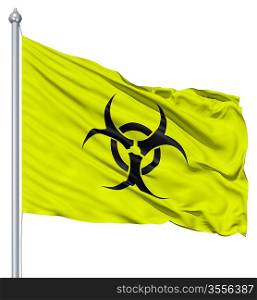 Realistic 3d flag of Radiation fluttering in the wind.