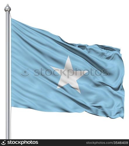Realistic 3d flag of Somalia fluttering in the wind.