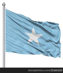 Realistic 3d flag of Somalia fluttering in the wind.
