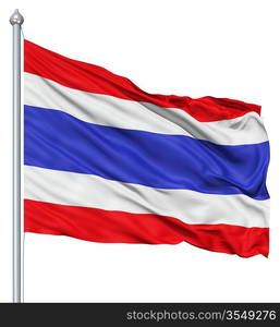 Realistic 3d flag of Thailande fluttering in the wind.