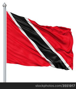 Realistic 3d flag of Trinidad and Tobago fluttering in the wind.