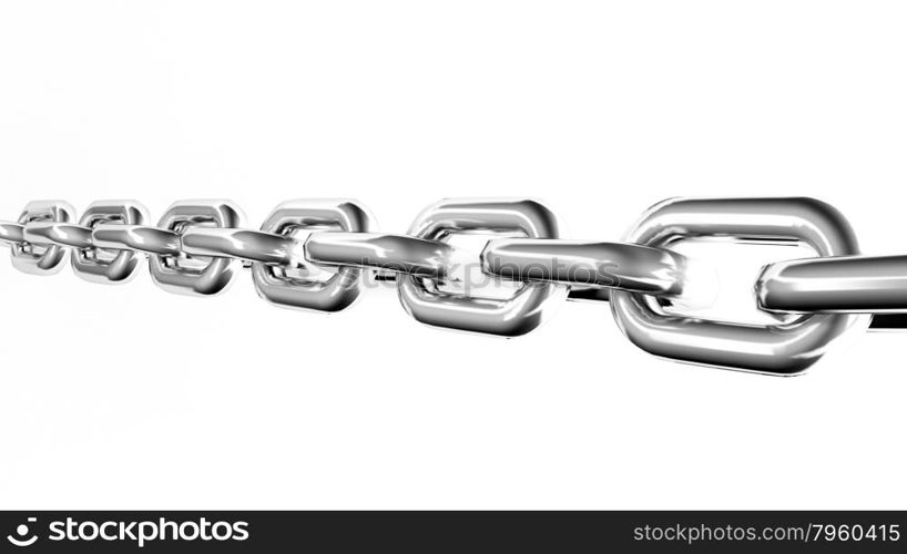 Realistic chain on white background. 3d render