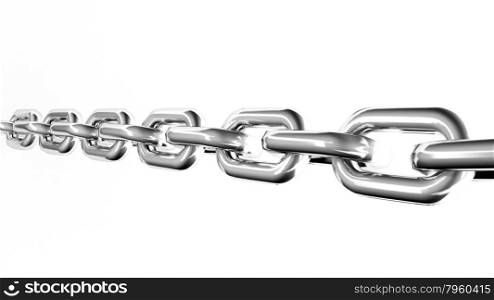 Realistic chain on white background. 3d render
