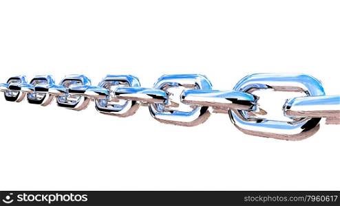 Realistic chain on white background. 3d render