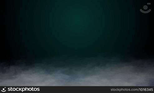 Realistic clouds smoke fog dry ice on the ground Halloween theme, animation 3D rendering