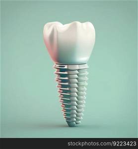 Realistic dental implant 
illustration. AI generative.