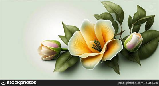 Realistic Floral Illustration of Alamanda Flower Bloom