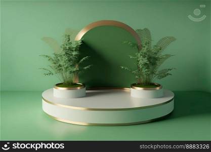 Realistic Illustration Natural 3D Podium for product display