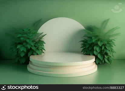 Realistic Illustration Natural 3D Podium for product showcase