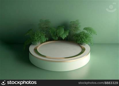 Realistic Illustration Natural 3D Podium for product stage