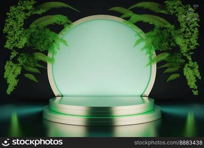 Realistic Illustration Nature 3D Podium for product display