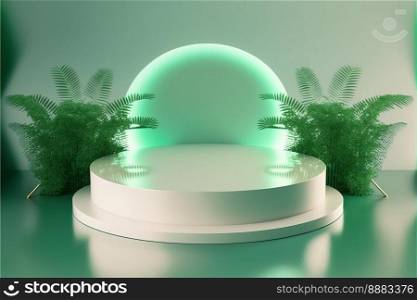Realistic Illustration Nature 3D Podium for product stage