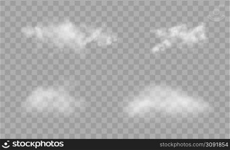 Realistic isolated clouds set on the transparent background. Vector illustration. Realistic isolated clouds set on the transparent background.