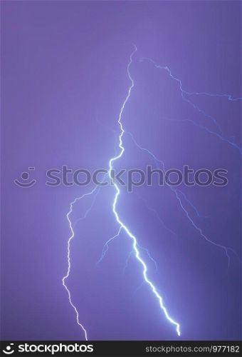 Realistic lightning isolated for design element. Electricity. Natural light effect, bright glowing background .