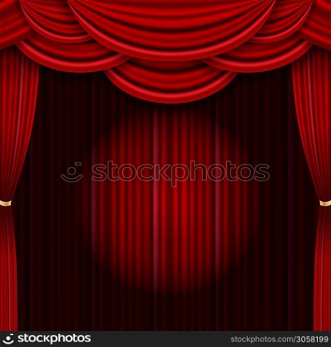 Realistic luxury curtain cornice decor domestic fabric interior drapery textile lambrequin, vector illustration curtaine