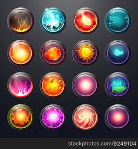 realistic magic sphere game ai generated. plasma blue, flare bright, energy realistic magic sphere game illustration. realistic magic sphere game ai generated