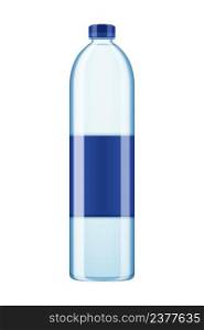 Realistic mineral water bottle composition with isolated image of plastic water bottle on blank background vector illustration. Cylinder Water Bottle Composition