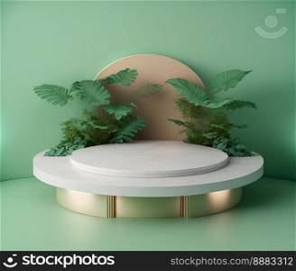Realistic Natural 3D Podium for product display