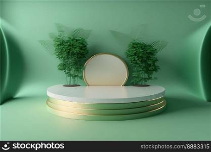 Realistic Natural 3D Podium for product stage