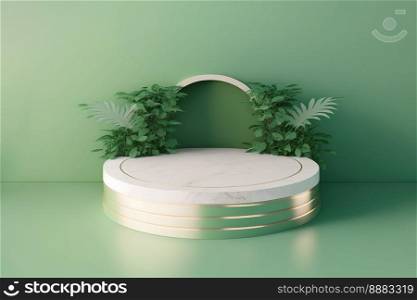 Realistic Natural 3D Render Podium for product display