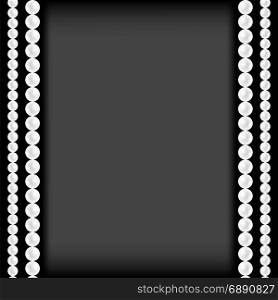 Realistic Natural White Pearl Frame. Realistic Natural White Pearl Frame on Grey Gradient Background