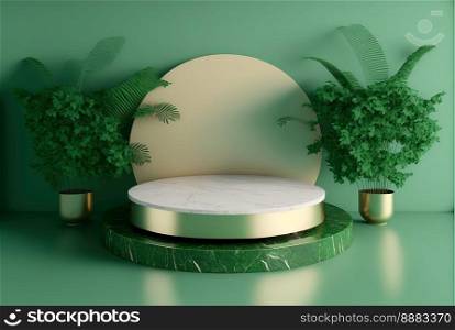 Realistic Nature 3D Podium for product presentation