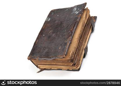 really old book isolated on white background.