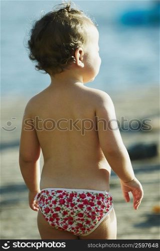 Rear view of a baby boy