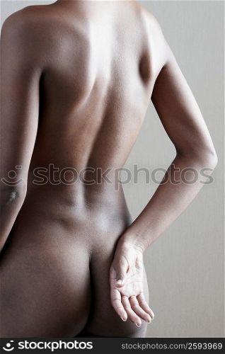 Rear view of a naked young woman