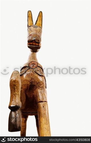Rear view of a wooden horse