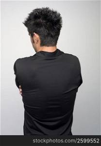 Rear view of a young man