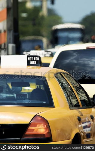 Rear view of traffic in a city