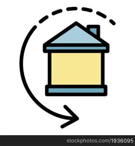 Reboot smart home icon. Outline reboot smart home vector icon color flat isolated. Reboot smart home icon color outline vector