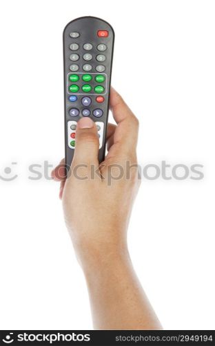 Receiver remote control. Isolated and hand