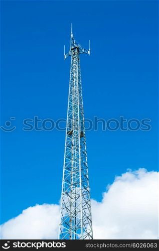 Reception antenna on the bright summer day
