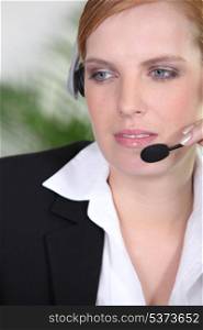 Receptionist with head-set