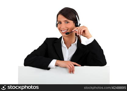 receptionist with headset