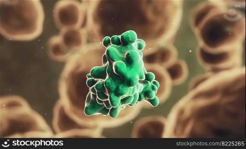 receptor and protein.field of cells, Capillary, receptors on the cells surface 3D illustration. receptor and protein.field of cells, Capillary, receptors on the cells surface