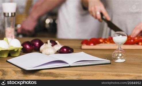 recipe book hourglass kitchen