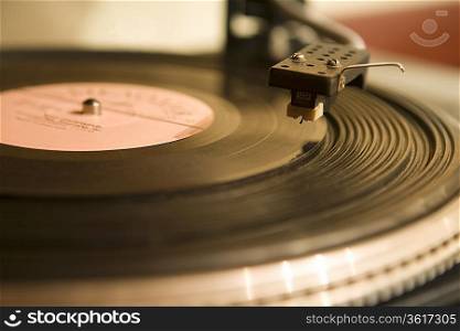 Record player, close-up
